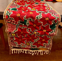 Load image into Gallery viewer, Christmas Poinsettias Guatemalan Table Runner
