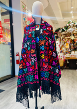 Load image into Gallery viewer, Hand-Embroidered “Ave” Rebozo— Hueyapan, Puebla