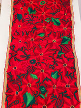 Load image into Gallery viewer, Christmas Poinsettias Guatemalan Table Runner