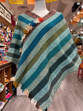 Load image into Gallery viewer, Women's Handwoven Poncho-- Oaxaca Wool - Earthly Green