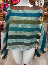 Load image into Gallery viewer, Women's Handwoven Poncho-- Oaxaca Wool - Earthly Green