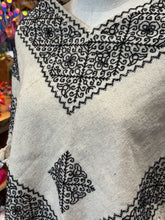 Load image into Gallery viewer, “Hueyapan" Hand-Embroidered Rebozos b&w