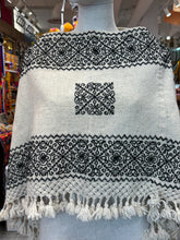 Load image into Gallery viewer, “Hueyapan" Hand-Embroidered Rebozos b&w