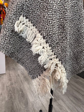 Load image into Gallery viewer, “Hueyapan" Hand-Embroidered Rebozos b&w