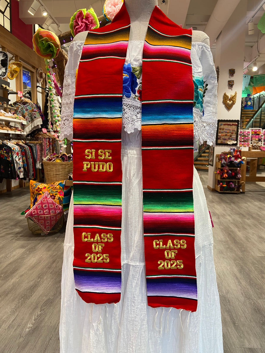2025 Mexican Graduation Stole//serape Stole//sarape Sash//class Of 2025 Sash//made Of Real Serape Fabric - UK