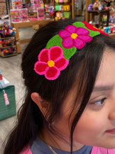 Load image into Gallery viewer, Hand Embroidered flower Headband Kids Chiapas