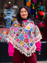 Load image into Gallery viewer, Hueyapan Hand-Embroidered Poncho-- Puebla, Mexico