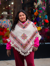 Load image into Gallery viewer, Hueyapan Hand-Embroidered Poncho-- Puebla, Mexico