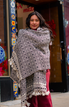 Load image into Gallery viewer, “Hueyapan" Hand-Embroidered Rebozo