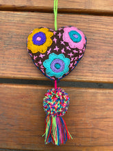 Load image into Gallery viewer, Hand-Embroidered Heart Plush Ornament