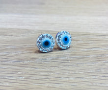 Load image into Gallery viewer, Mexican Evil Eye rhinestone earrings