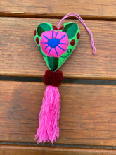 Load image into Gallery viewer, Hand-Embroidered Heart Plush Ornament