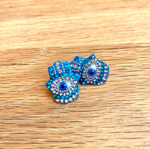 Load image into Gallery viewer, Mexican Evil Eye rhinestone earrings