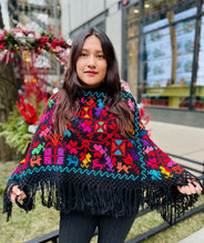 Load image into Gallery viewer, Hueyapan Hand-Embroidered Poncho-- Puebla, Mexico
