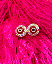 Load image into Gallery viewer, Mexican Evil Eye rhinestone earrings