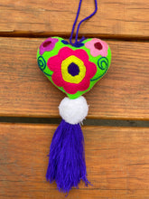 Load image into Gallery viewer, Hand-Embroidered Heart Plush Ornament