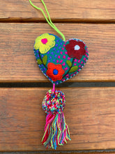 Load image into Gallery viewer, Hand-Embroidered Heart Plush Ornament