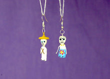 Load image into Gallery viewer, "Catrina" Mexican Clay Skeleton Earrings