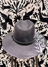 Load image into Gallery viewer, Mexican Hand Painted Sombrero — Black Blossoms
