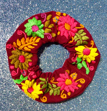 Load image into Gallery viewer, Mexican Floral Embroidered Scrunchies