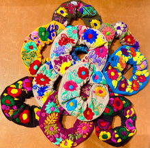 Load image into Gallery viewer, Mexican Floral Embroidered Scrunchies