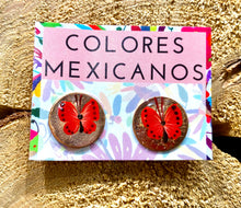 Load image into Gallery viewer, Copper Monarch Butterfly Studs