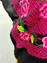 Load image into Gallery viewer, Handmade Mexican "Tehuana" Huipil — Oaxaca— Pink/Black