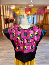 Load image into Gallery viewer, Handmade Mexican "Tehuana" Huipil — Oaxaca— Pink/Black