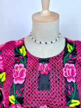 Load image into Gallery viewer, Handmade Mexican "Tehuana" Huipil — Oaxaca— Pink/Black