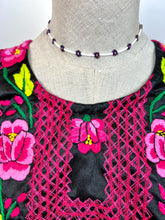 Load image into Gallery viewer, Handmade Mexican "Tehuana" Huipil — Oaxaca— Pink/Black