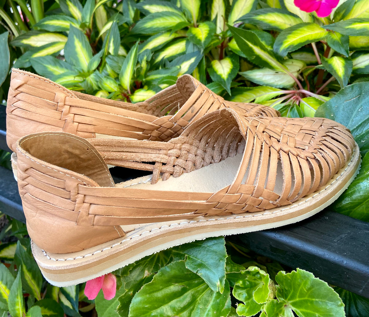 Women s Mexican Huarache Sandals Natural Leather Colores