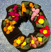 Load image into Gallery viewer, Mexican Floral Embroidered Scrunchies