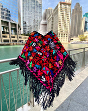 Load image into Gallery viewer, Hueyapan Hand-Embroidered Poncho-- Puebla, Mexico