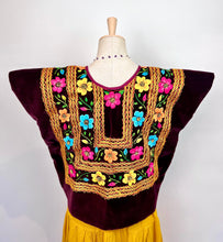 Load image into Gallery viewer, Handmade Mexican"Tehuana" Huipil — Red Velvet