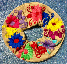 Load image into Gallery viewer, Mexican Floral Embroidered Scrunchies