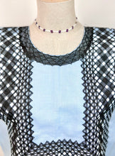 Load image into Gallery viewer, Handmade Mexican Huipil — Oaxaca— Blue and Black Cadenilla