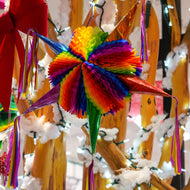 Multicolor folded paper piñata