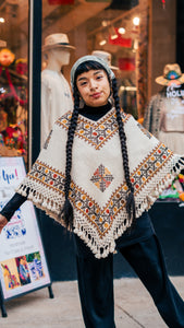 Hueyapan Hand-Embroidered Poncho-- Puebla, Mexico