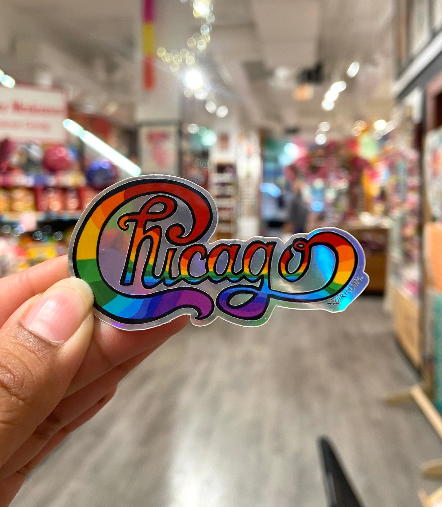 Chicago Reflective Rainbow Sticker