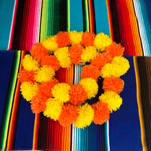 Load image into Gallery viewer, Cempasúchil PomPom garland flowers
