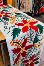 Load image into Gallery viewer, Christmas Poinsettias Guatemalan Table Runner
