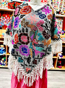 Women's Embroidered Poncho-- Puebla, Mexico