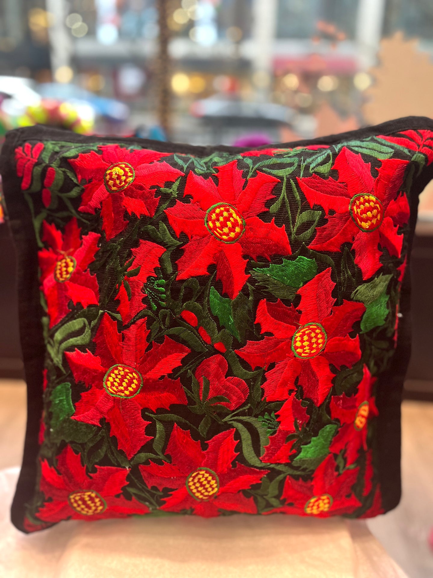 Embroidered Noche Buena Pillowcase