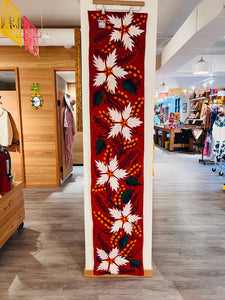 Christmas Poinsettias Guatemalan Table Runner