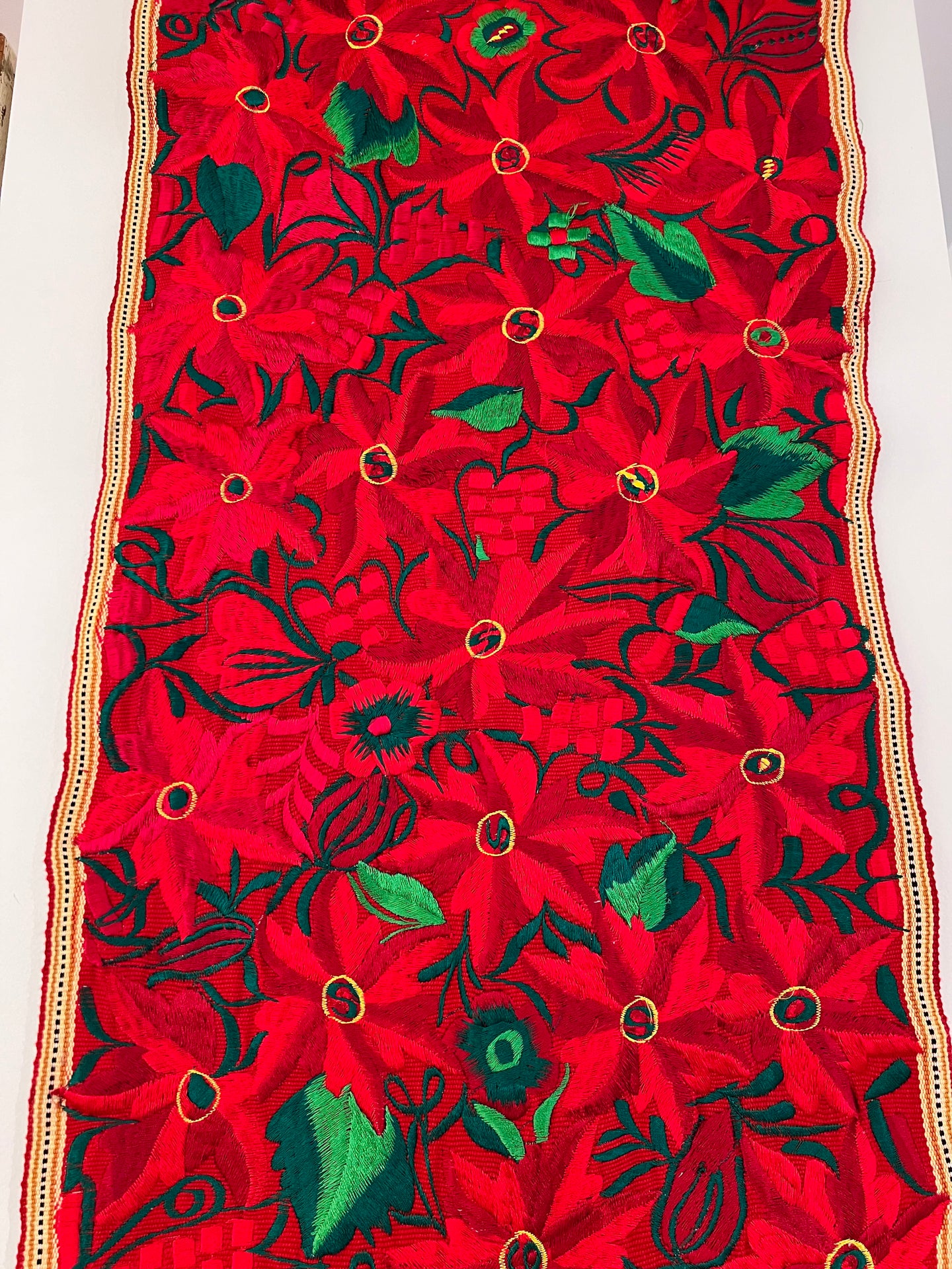 Christmas  Poinsettias  Guatemalan Table Runner