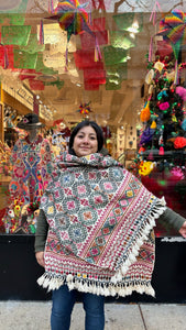 “Hueyapan" Hand-Embroidered Rebozo