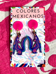 Mexican Alebrije Coyote Earrings