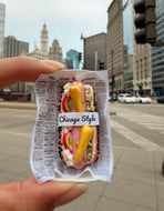 Chicago style mini Hot Dog magnet