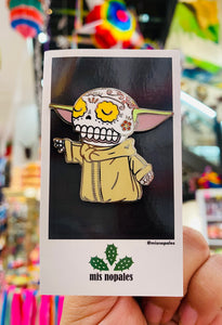 Baby Yoda Skeleton Pin