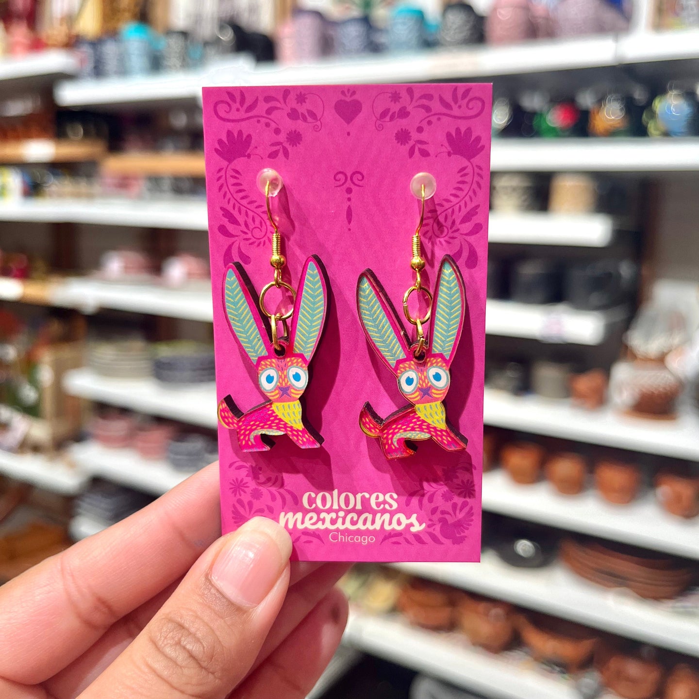 Mexican Alebrije Bunny Earrings